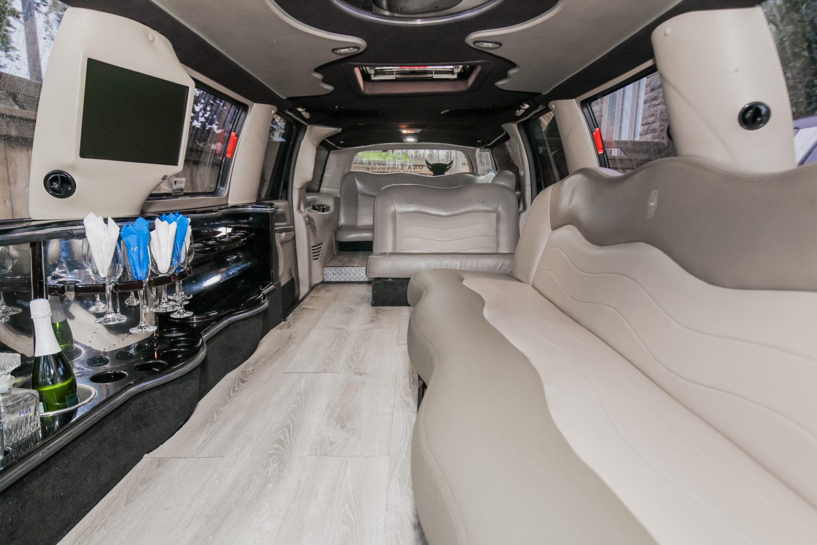 An image showing the inside of the Ford Excursion Stretch Limo